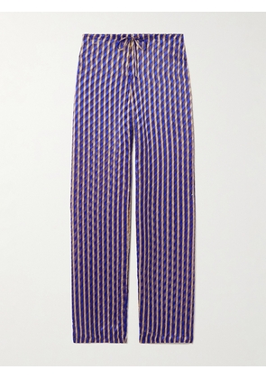 Dries Van Noten - Stroped Devoré-velvet Straight-leg Pants - Purple - FR 34,FR 36,FR 38,FR 40,FR 42,FR 44