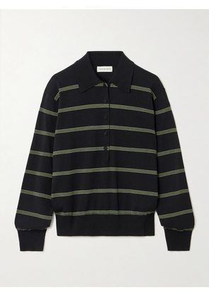 Dries Van Noten - Striped Merino Wool Polo Shirt - Black - x small,small,medium,large