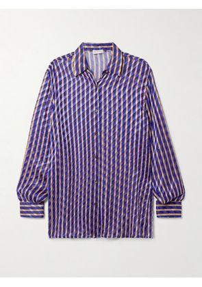 Dries Van Noten - Striped Devoré-satin Shirt - Purple - FR 34,FR 36,FR 38,FR 40,FR 42,FR 44