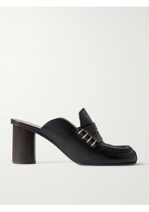 JW Anderson - Loafer Whipstitched Leather Mules - Black - IT35,IT36,IT37,IT38,IT39,IT40,IT41