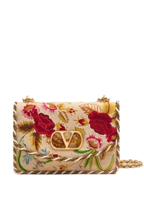 Valentino Garavani Vain embroidered shoulder bag - Neutrals