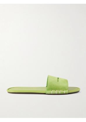 JW Anderson - Loafer Whipstitched Suede Slides - Green - IT35,IT36,IT37,IT38,IT39,IT40,IT41,IT42