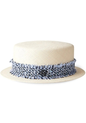 Maison Michel Auguste straw canotier hat - Neutrals