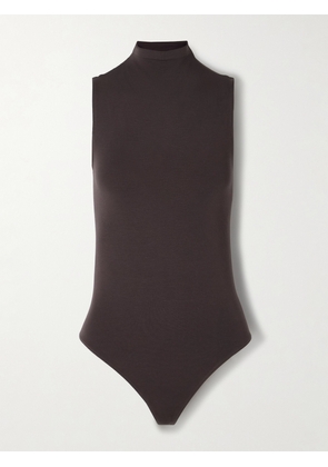 Wolford - Stretch-jersey Turtleneck Thong Bodysuit - Brown - x small,small,medium,large