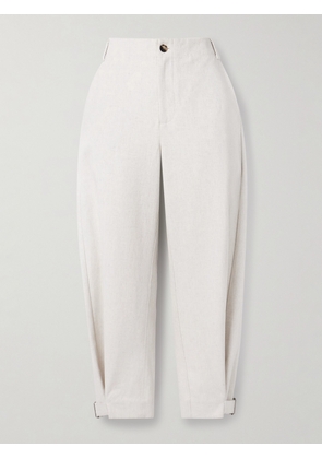 Proenza Schouler White Label - Kay Cotton-blend Gabardine Tapered Pants - Ecru - US0,US2,US4,US6,US8,US10,US12,US14