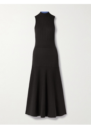 Proenza Schouler White Label - Ezme Paneled Knitted Midi Dress - Brown - x small,small,medium,large