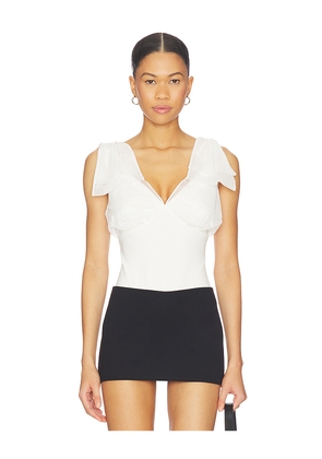 ASTR the Label Maelie Bodysuit in White. Size L. Also in M, S, XL, XS.