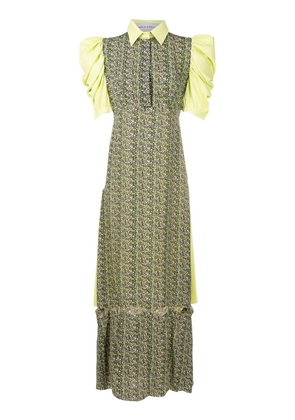 Gloria Coelho abstract-print panelled dress - Green