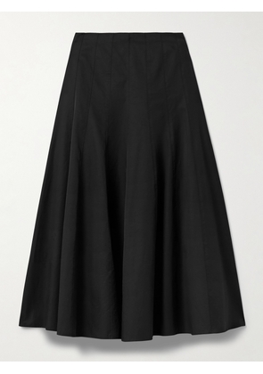 Proenza Schouler White Label - Heidi Pleated Cotton-blend Midi Skirt - Black - US0,US2,US4,US6,US8,US10,US12,US14