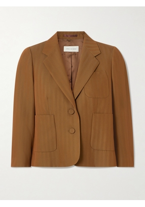 Dries Van Noten - Cropped Striped Wool-blend Twill Blazer - Brown - FR 34,FR 36,FR 38,FR 40,FR 42,FR 44