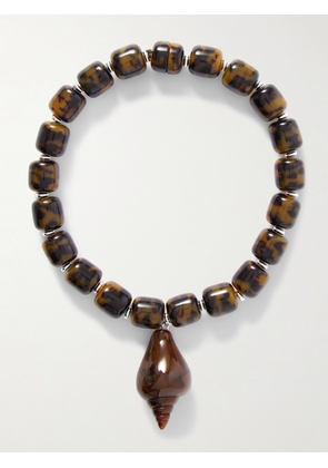 Julietta - Concha Rhodium-plated Resin Necklace - Tortoiseshell - One size