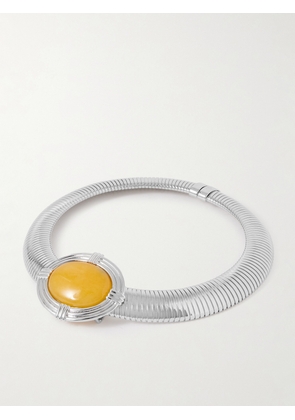 Julietta - Hera Rhodium-plated Citrine Necklace - Silver - One size