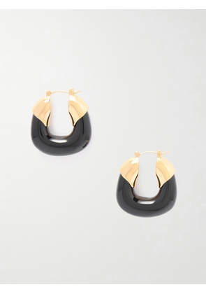 Lizzie Fortunato - Gold-plated Resin Hoop Earrings - Black - One size