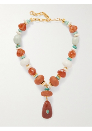 Lizzie Fortunato - Andamento Gold-plated Multi-stone And Bone Necklace - One size