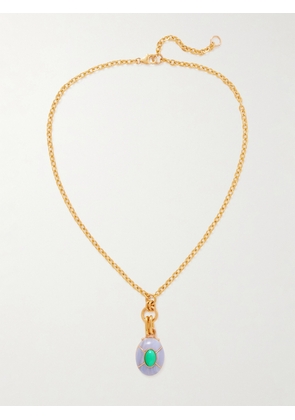 Lizzie Fortunato - Yucca Gold-plated, Agate And Chrysoprase Necklace - Multi - One size