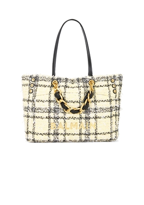 BALMAIN Soft Cabas Tote Bag in Yellow.