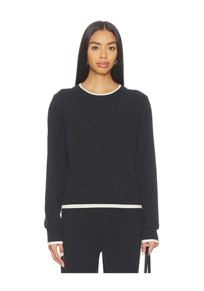 Artless Forever Tove Layered Cashmere Crewneck in Charcoal. Size L. Also in M, S, XL, XS.
