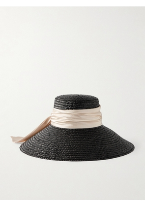 Eugenia Kim - Mirabel Satin-trimmed Straw Sunhat - Black - One size