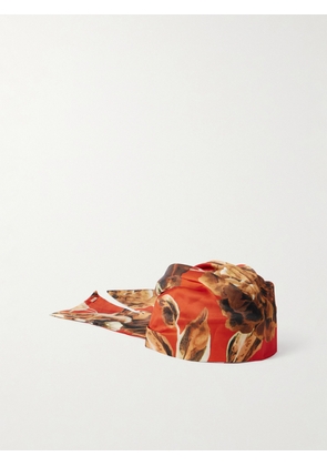 Eugenia Kim - Gigi Floral-print Satin-twill Headscarf - Orange - One size