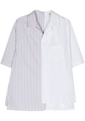Lanvin striped asymmetric cotton shirt - White