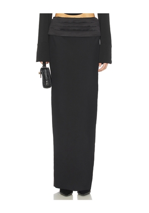 AREA Tuxedo Column Skirt in Black. Size 0. Also in 2, 4, 6.