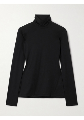 FRAME - The Hosiery Jersey Turtleneck Top - Black - x small,small,medium,large