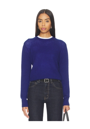 Enza Costa Cashmere Easy Long Sleeve Crew in Blue. Size L. Also in M, S, XS.