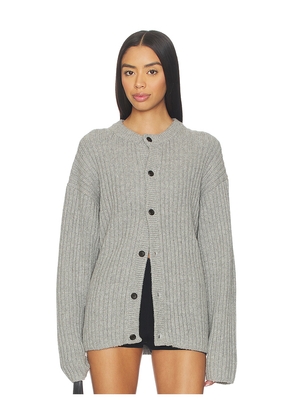 Calvin Klein Chunky Cotton Blend Cardigan in Grey. Size M. Also in XL/1X.