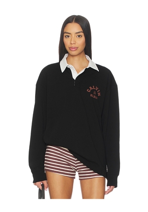 Calvin Klein Compact Rugby Long Sleeve Polo in Navy. Size L. Also in M, S, XL/1X.