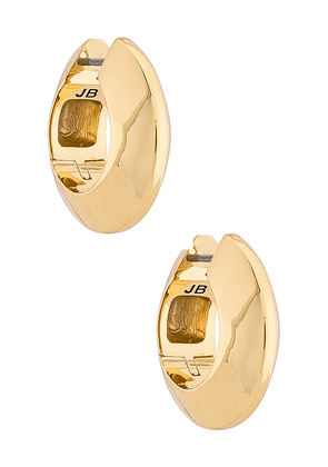 Jenny Bird Wide Hinged Hoops Earrings in Metallic Gold.