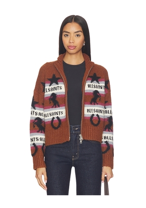 ALLSAINTS Epona Cardigan in Cognac. Size L. Also in M, S, XS.