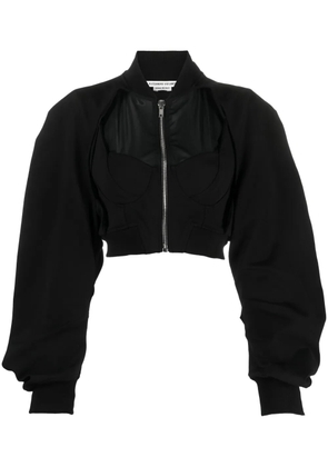 ALESSANDRO VIGILANTE cut-out cropped bomber jacket - Black