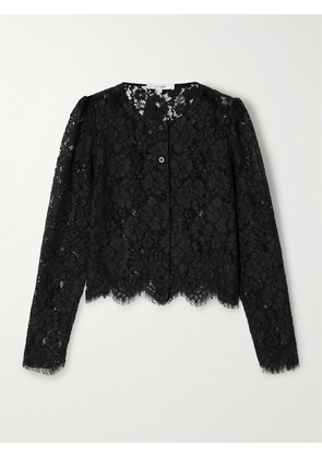 FRAME - Organic Cotton-blend Lace Blouse - Black - x small,small,medium,large,x large