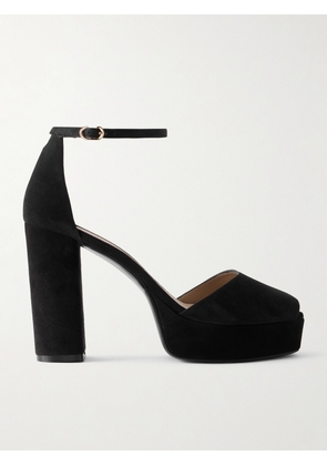 Stuart Weitzman - Suede Platform Sandals - Black - US6,US7,US7.5,US8,US8.5,US9,US9.5,US10,US10.5,US11,US12