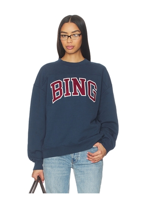 ANINE BING Trenton Sweatshirt Bing in Navy. Size L. Also in M, S, XL, XS.
