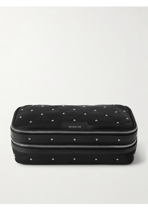 Anya Hindmarch - Large Studded Leather-trimmed Recycled-satin Cosmetics Case - Black - One size