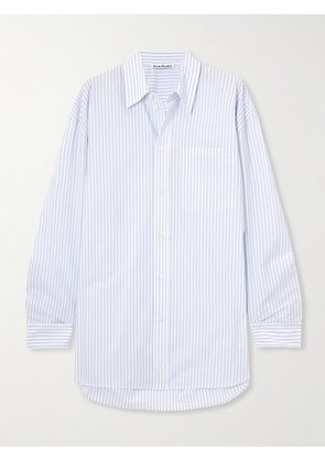 Acne Studios - Oversized Printed Striped Cotton Oxford Shirt - Blue - xx small,x small,small,medium,large,x large