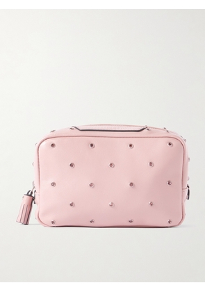 Anya Hindmarch - Important Things Tasseled Crystal-embellished Leather Cosmetics Case - Pink - One size
