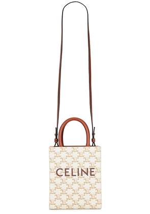 FWRD Renew Celine Mini Vertical Cabas Tote Bag in Neutral.