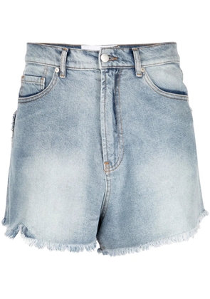 Natasha Zinko heart-appliqué denim shorts - Blue