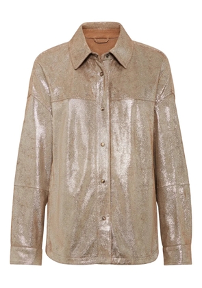 Brunello Cucinelli lamé shirt jacket - Gold