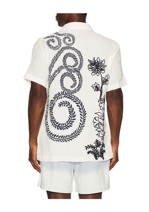 Agua Bendita Jack Shirt in White. Size L. Also in S, M.