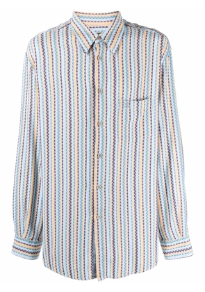 Missoni Pre-Owned 1990s striped chevron-print shirt - Blue