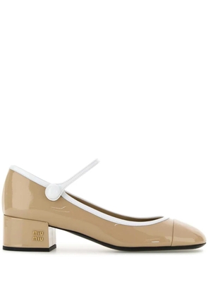 Miu Miu 40mm leather pumps - Neutrals