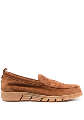 ETRO interwoven-panel leather loafers - Brown