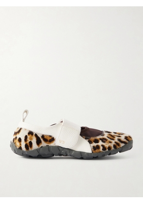 Wales Bonner - Jewel Leather-trimmed Leopard-print Calf Hair Mary Jane Sneakers - Animal print - IT36,IT37,IT38,IT39,IT40,IT41,IT42