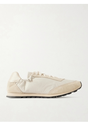Le Monde Béryl - Slim Runner Suede And Leather-trimmed Shell Sneakers - Ivory - IT35,IT35.5,IT36,IT36.5,IT37,IT37.5,IT38,IT38.5,IT39,IT39.5,IT40,IT40.5,IT41,IT41.5,IT42