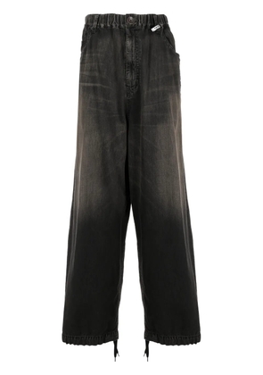 Maison MIHARA YASUHIRO contrasting panel mid-rise wide-leg jeans - Black