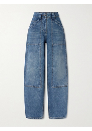 Co - Paneled Mid-rise Barrel-leg Jeans - Blue - 24,25,26,27,28,29