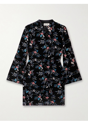 RIXO - Delphina Embroidered Velvet Mini Dress - Black - UK 6,UK 8,UK 10,UK 12,UK 14,UK 16,UK 18,UK 20